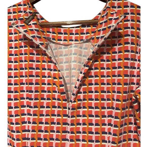 J. McLaughlin Orange Sheath Dress 3/4 Sleeve Crew Neck - Picture 3 of 5